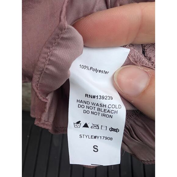 DO+BE Women's Dress S L/S Dusty Rose Ruffle Skirt Scoop Neck Silky Soft - Picture 7 of 7